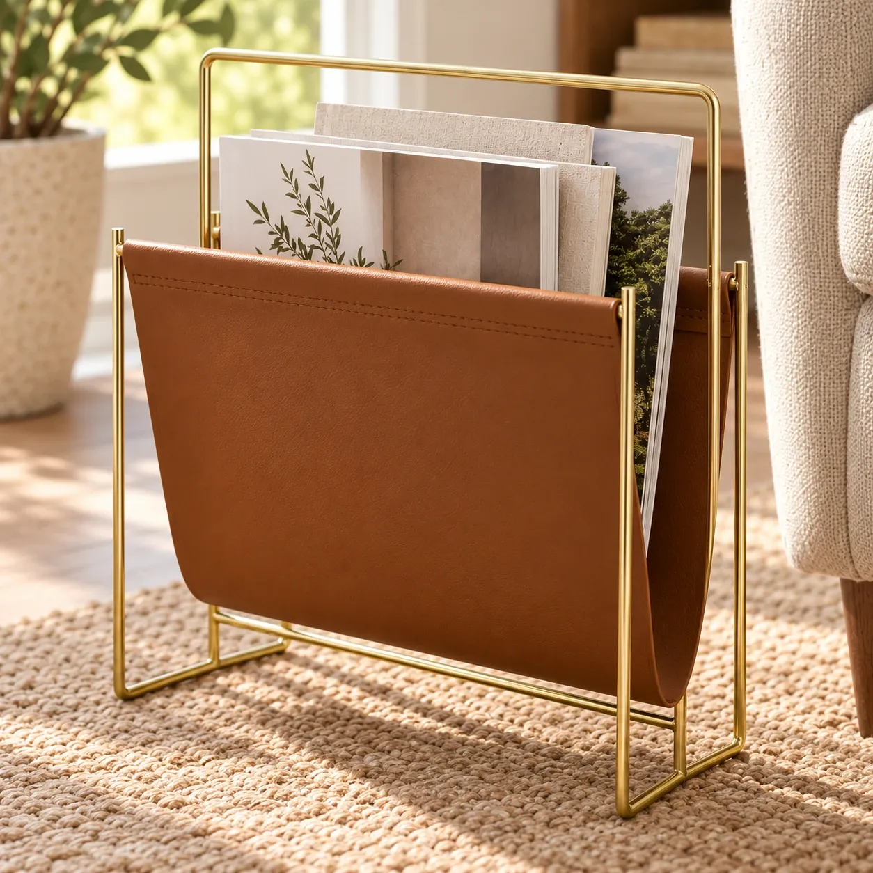 Winston Sling Magazine Rack — detail view