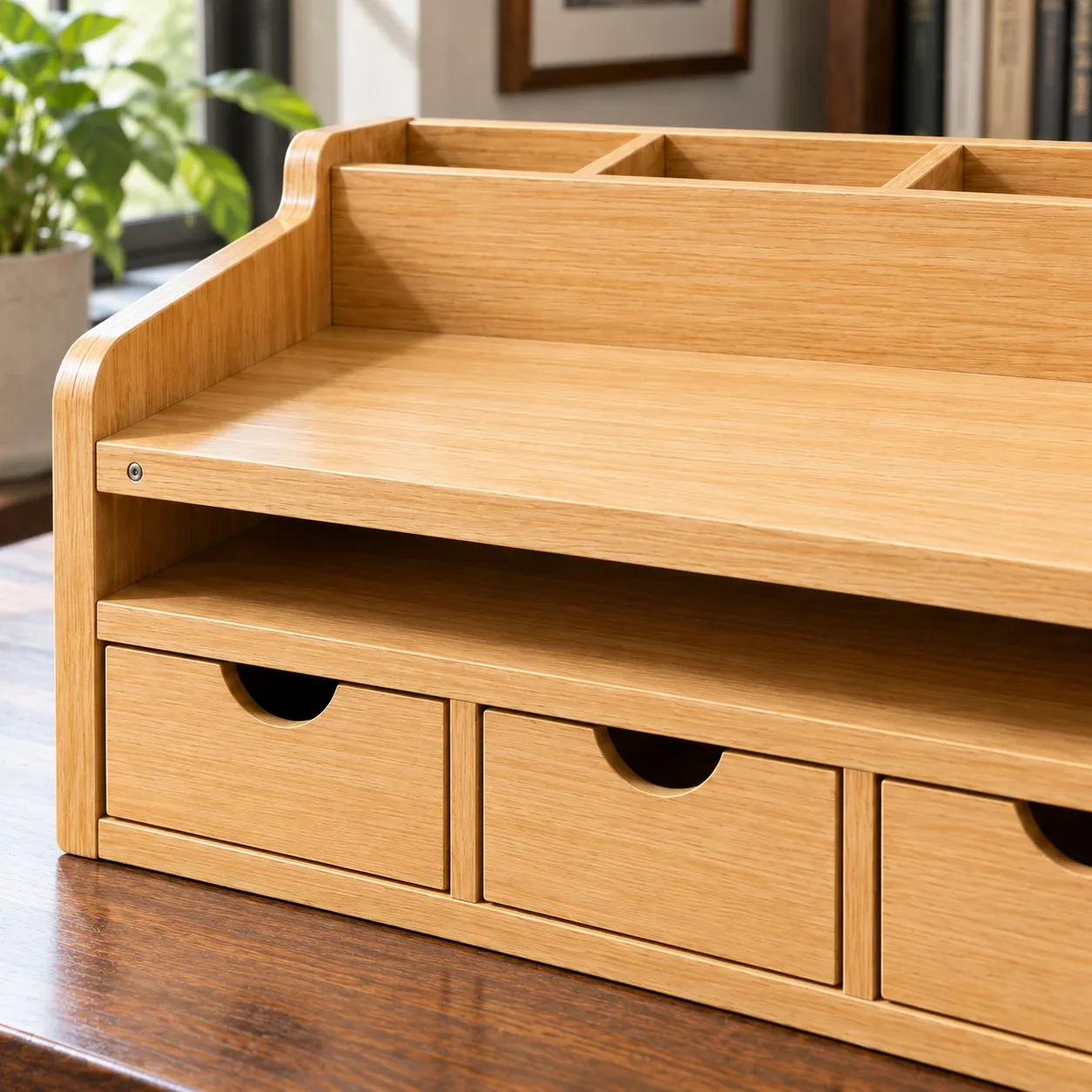 Linus Desktop Drawer Organizer - Natural wood, 36 cm - construction detail