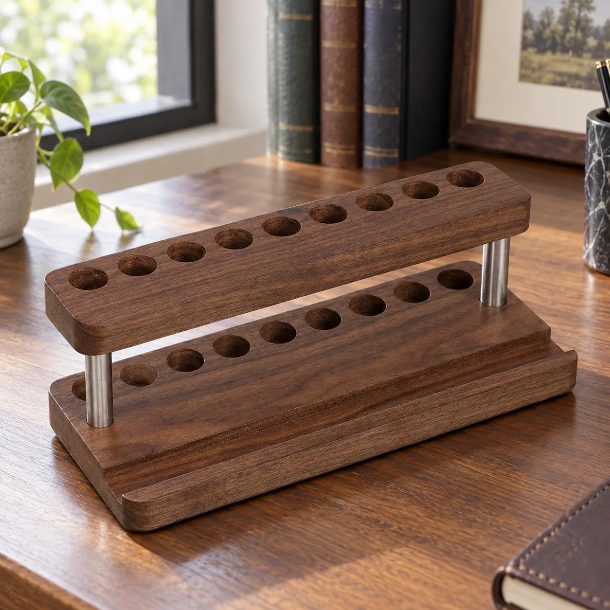 Emmett Pen Display Rack - Walnut color - complete item