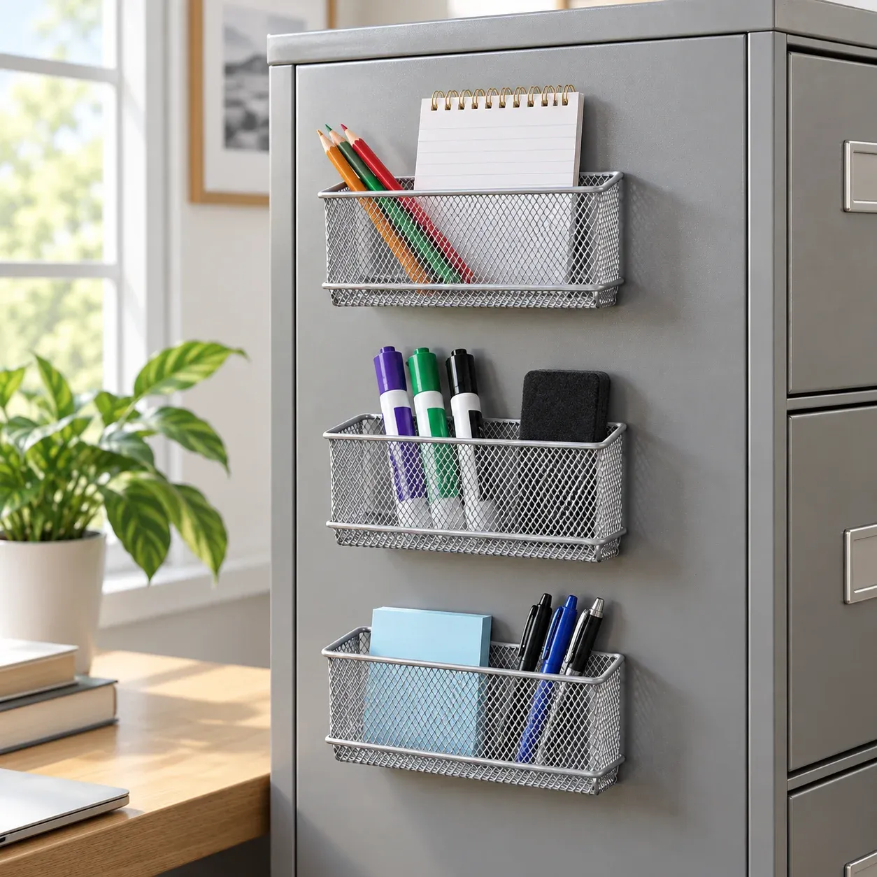Bennet Magnetic Mesh Baskets, in practical use; props not included