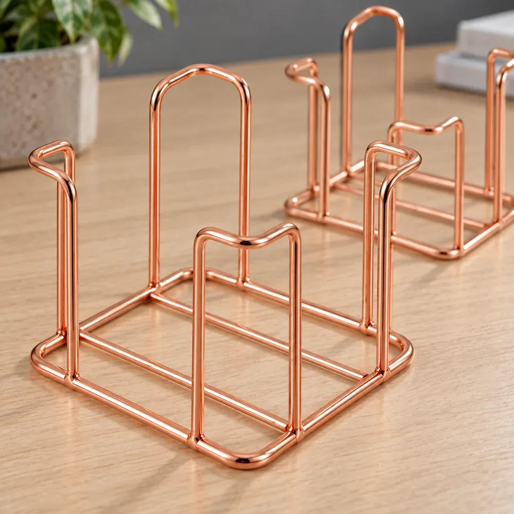 Otto Copper Memo Holder Pair — detail view