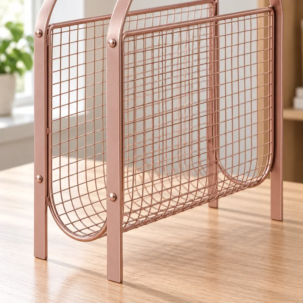 Leander Mesh Magazine Basket — detail view