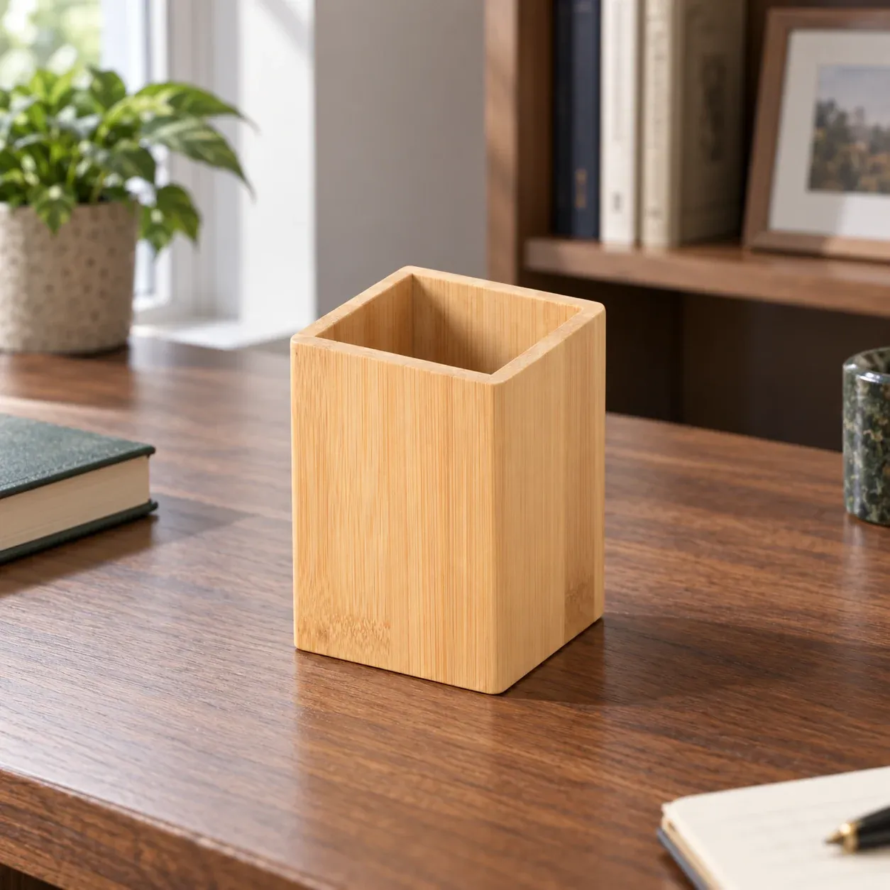 Simon Wood Pen Cup - Natural wood, large - complete item
