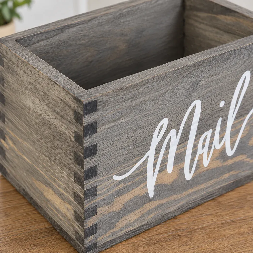 Albie Wooden Mail Organizer — detail view