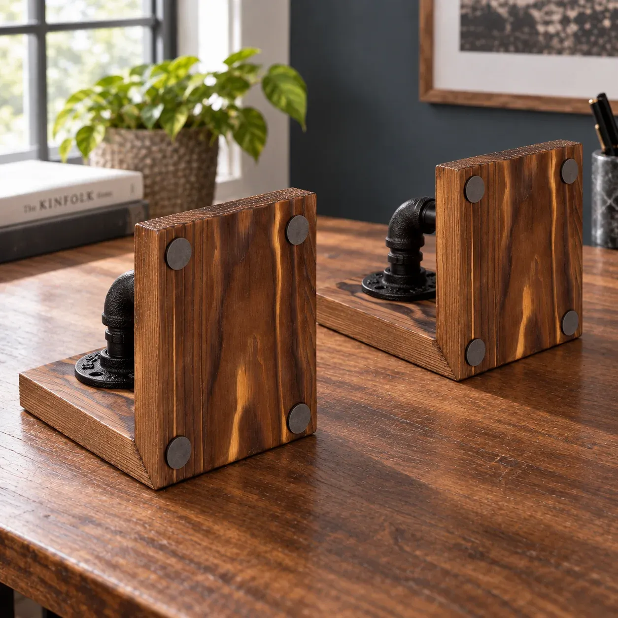 Zane Pipe Bookends, source-supported alternate view