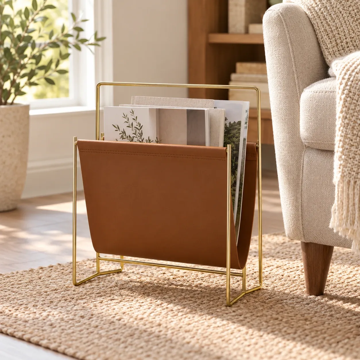 Winston Sling Magazine Rack — use view
