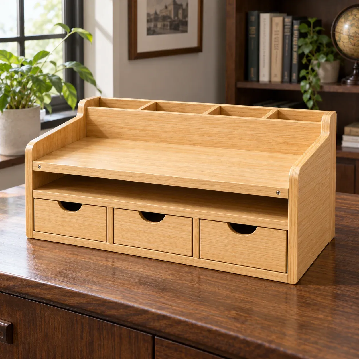 Linus Desktop Drawer Organizer - Natural wood, 36 cm - complete item