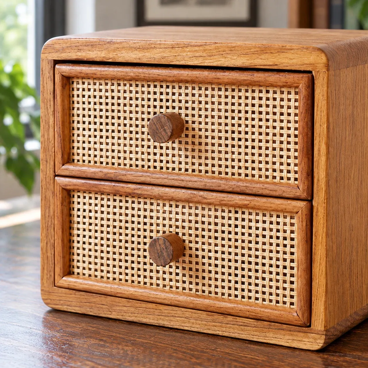 Morgan Woven Front Drawers - Natural, two drawers - construction detail