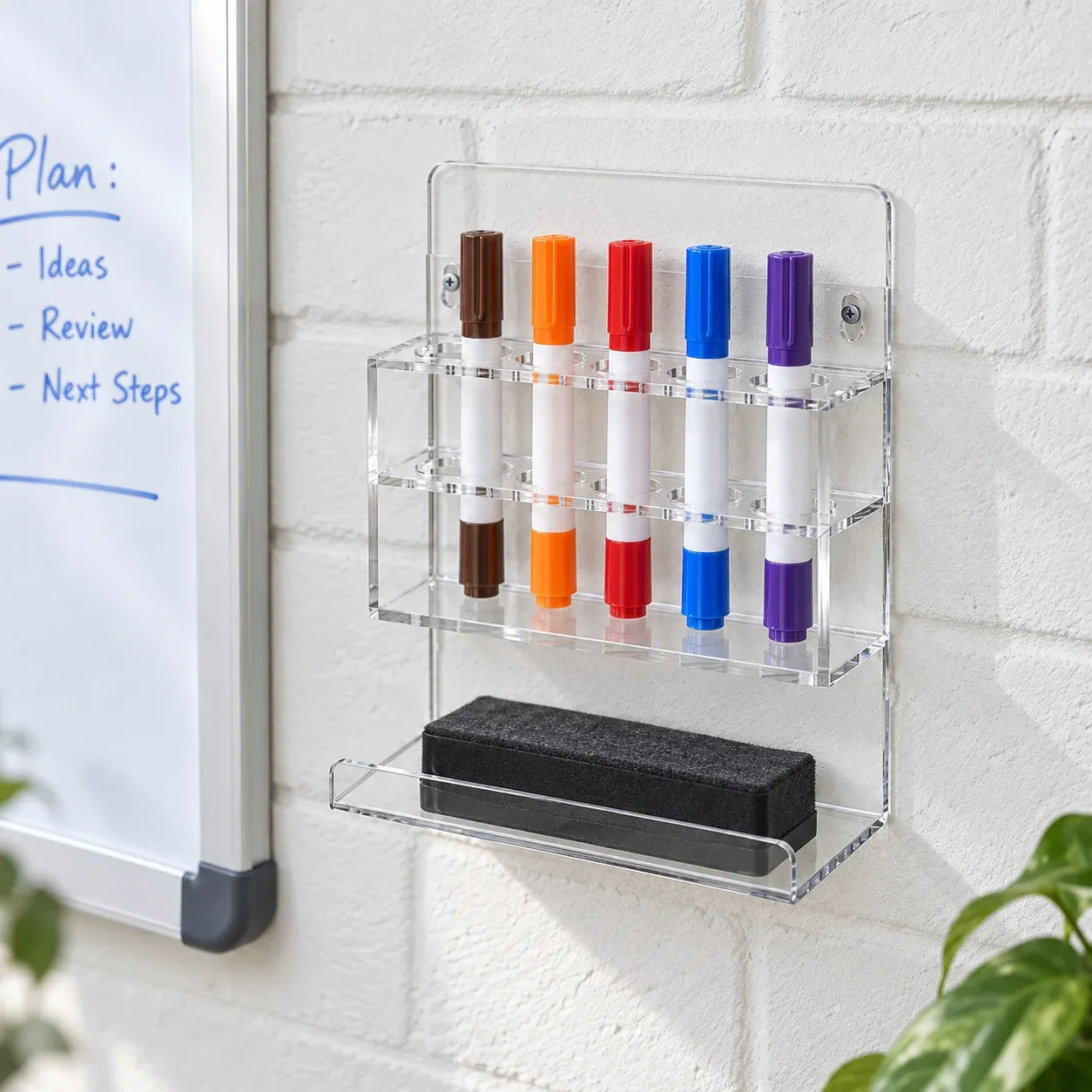 Cedric Whiteboard Rack, in practical use; props not included