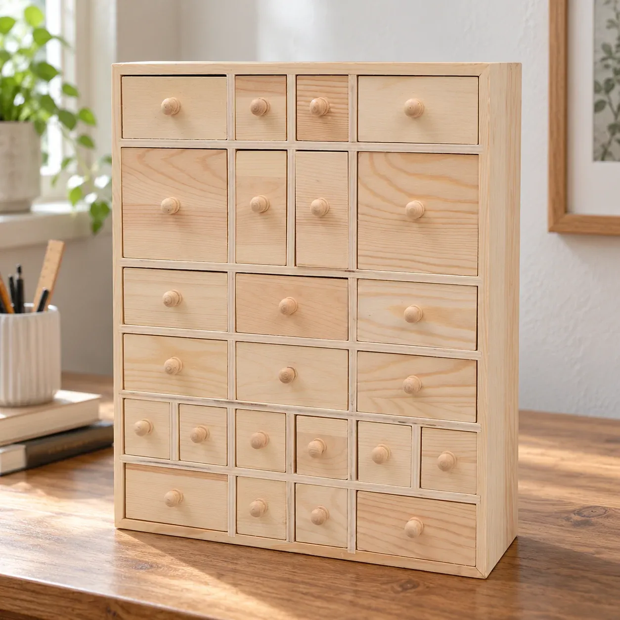 Bennett Drawer Cabinet - Natural wood, 35 x 29 x 11 cm - complete item