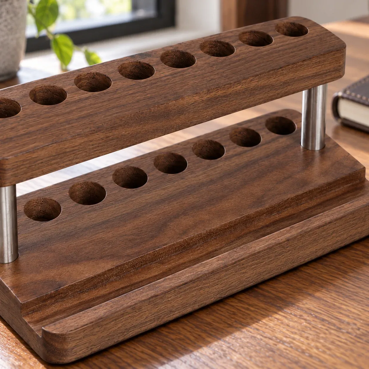 Emmett Pen Display Rack - Walnut color - construction detail