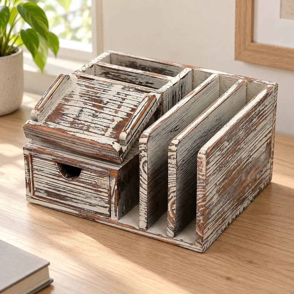 Wilbur Wooden Desk Organizer — lead view